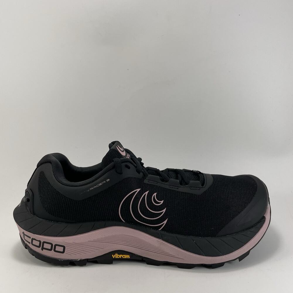 Topo Athletic MTN Racer 3 Womens Shoes Size 8 Black Mauve Trail Running Sneakers